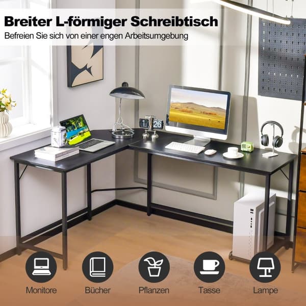 Computerskrivebord, 125x50x74.5 cm, 168x50x74.5 cm, Rustikt Brun