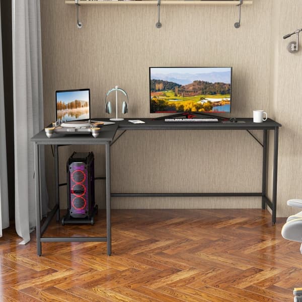 Computerskrivebord, 125x50x74.5 cm, 168x50x74.5 cm, Rustikt Brun