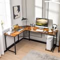 Miniatyrbillede 4 af 8: L-formet Computer Desk, 125x50x74.5 cm, 168x50x74.5 cm, Rustikt Brun