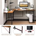 Miniatyrbillede 6 af 8: L-formet Computer Desk, 125x50x74.5 cm, 168x50x74.5 cm, Rustikt Brun