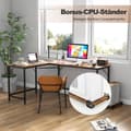 Miniatyrbillede 7 af 8: L-formet Computer Desk, 125x50x74.5 cm, 168x50x74.5 cm, Rustikt Brun