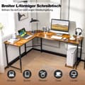 Miniatyrbillede 8 af 8: L-formet Computer Desk, 125x50x74.5 cm, 168x50x74.5 cm, Rustikt Brun