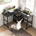 Miniatyrbillede 1 af 7: Skrivebord, 120x120x75 cm, Sort