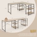 Miniatyrbillede 4 af 8: Computer Desk, 151x151x75 cm, Rustikt Brun/Sort/Grå