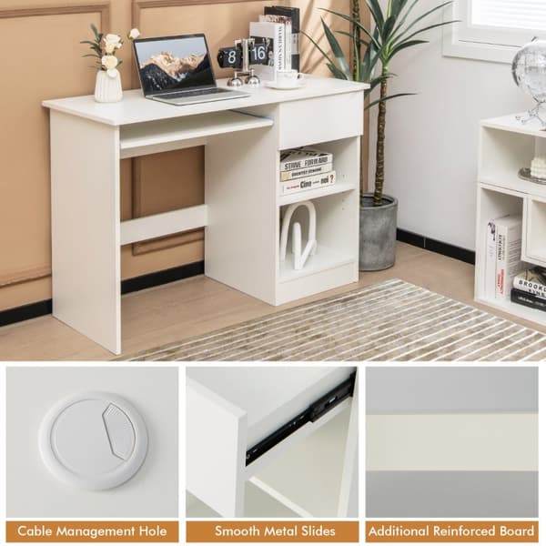 Skrivebord, 42,5"x19"x29,5", Sort