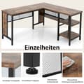 Miniatyrbillede 4 af 7: Skrivebord, 150x140x75 cm, Rustikt Brun