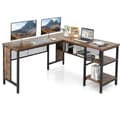 Miniatyrbillede 7 af 7: Skrivebord, 150x140x75 cm, Rustikt Brun
