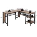 Miniatyrbillede 2 af 7: Skrivebord, 150x140x75 cm, Rustikt Brun