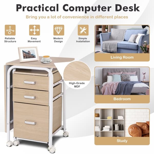 Foldbart computer laptop skrivebord, 41,5"x20"x29"