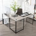 Miniatyrbillede 6 af 8: Computer skrivebord, 95 tommer 2-personers L-formet Langt Vendbart Computer Skrivebord med Monitorstander, 95x24x29 tommer, Grå