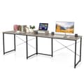 Miniatyrbillede 8 af 8: Computer skrivebord, 95 tommer 2-personers L-formet Langt Vendbart Computer Skrivebord med Monitorstander, 95x24x29 tommer, Grå