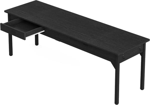 Tribesigns-tietokonepöytä, tuplapitkä työpöytä, 200 x 60 x 82 cm, työpöytä, teollinen tyyli
