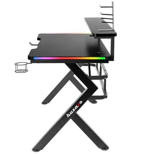 Skrivbord Gaming Huzaro HZ-Hero 5.0 RGB Svart Stål Kolfiber 116 x 69,5 x 59 cm