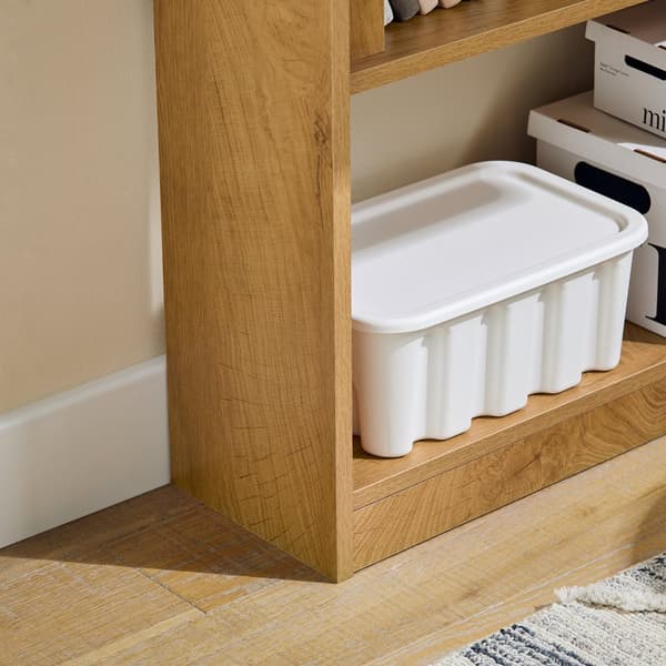 SoBuy Fällbart skrivbord med hyllor – Perfekt för små utrymmen | 63x58x82cm Natur FWT92-N
