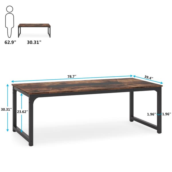 Tribesigns tietokonepöytä, työpöytä, 180 x 90 x 77 cm, työpöytä, teollinen tyyli, rustiikkinen ruskea ja musta