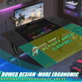 Miniatyrbild 4 av 10: Gamingbord 140 x 60 cm, Gamingbord med kolfiberskiva, Ergonomiskt spelbord, Svart