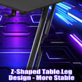 Miniatyrbild 9 av 10: Gamingbord 140 x 60 cm, Gamingbord med kolfiberskiva, Ergonomiskt spelbord, Svart