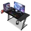 Miniatyrbild 1 av 10: Gamingbord 140 x 60 cm, Gamingbord med kolfiberskiva, Ergonomiskt spelbord, Svart