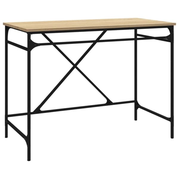 Skrivbord sonoma-ek 100x50x75 cm konstruerat trä och järn