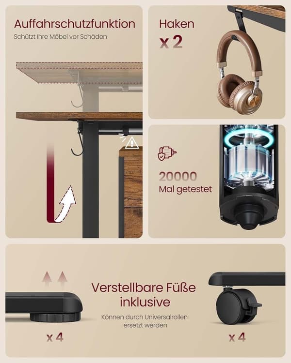 Rootz höjdjusterbar skrivbordsram - elektriskt stående skrivbord - sit -standdisk bas - tyst drift - 58,5 x (80-150) x (72-118) cm