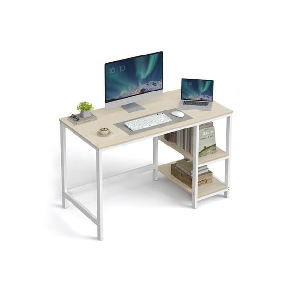 Rootz träskrivbord med 2 hyllor - kontorsbord - arbetsstation - rymdbesparande - 60 cm x 120 cm x 76 cm