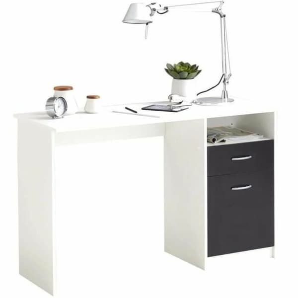 Skrivebord FMD JACKSON  Hvid Sort 123 x 76,5 x 50 cm Træ