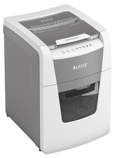 Leitz IQ Autofeed 100 Silent Paperinsilppuri P-4-silppurit, joissa on juuttumisenestotekniikka koti-/kotityöpaikalle - Syöttää jopa 100 A4-arkkia - Si