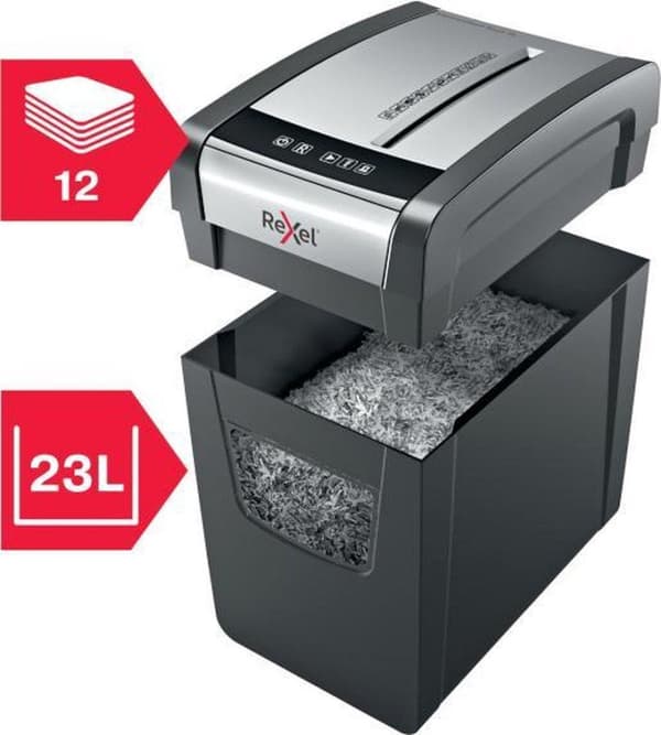 Rexel Momentum X312-SL paperisilppuri jumiutumisenestotekniikalla toimisto- ja kotitöihin - P- 3 silppuaa - jopa 12 A4-arkkia - Silppua asiakirjoja, n