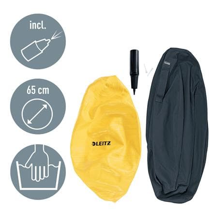 Leitz Ergo Hyggelig Aktiv Ergonomisk Siddebold - Inklusiv håndpumpe - Velvet Grey