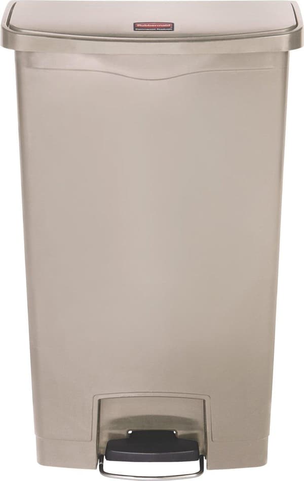 Rubbermaid Slim Jim Front Step Pedal Bin 68ltr Beige - GL033