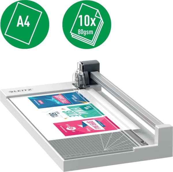 Leitz Precision Roller Slitter för hemmakontor A4 för hemmakontor/jobba hemma - Skär upp till 10 A4-ark - Antracit