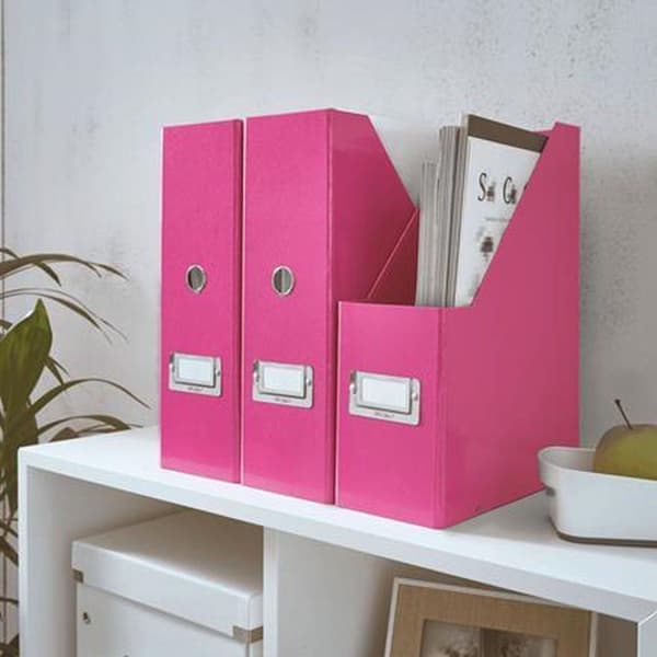 Leitz WOW Click & Store Tukeva pahvilehtipidike - 10,3 x 33 x 25,3 cm (LxKxS) - vaaleanpunainen