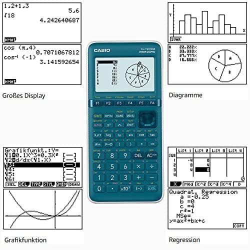 Casio FX-7400GIII Grafisk lommeregner Cyan Display 21 Batteridrevet (B x H x D) 87,5 x 21,3 cm