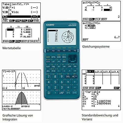 Casio FX-7400GIII Grafisk lommeregner Cyan Display 21 Batteridrevet (B x H x D) 87,5 x 21,3 cm
