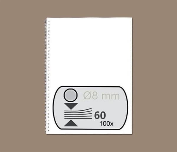 Takajohto GBC 8 mm us 21-rengas A4 hopea 100 kpl
