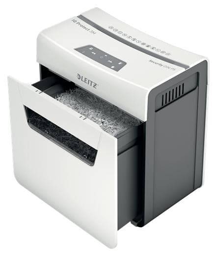 Leitz IQ Protect Premium 3M erittäin hiljainen koti-/kotipaperisilppuri - P-5 mikrosilppuri - jopa 3 arkkia - 10 litran lokero - valkoinen