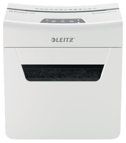 Leitz IQ Protect Premium 3M erittäin hiljainen koti-/kotipaperisilppuri - P-5 mikrosilppuri - jopa 3 arkkia - 10 litran lokero - valkoinen