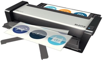 Leitz iLam Touch Turbo Pro lamineringsmaskin för A3-format - Lämplig för 80-250 mikron - Inklusive startpaket med lamineringspåsar - Silver