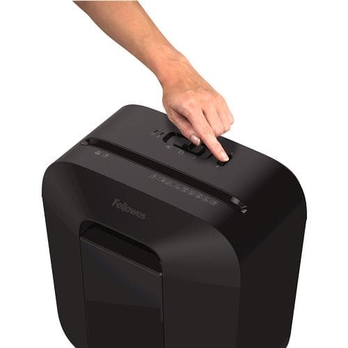 Paperinsilppuri Fellowes LX25 -silppuri, 6 arkkia, silput, musta