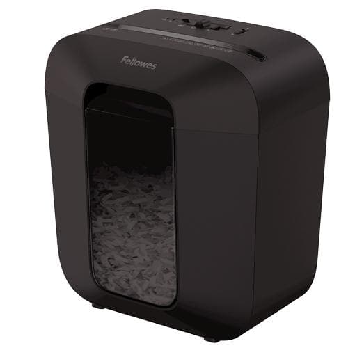 Paperinsilppuri Fellowes LX25 -silppuri, 6 arkkia, silput, musta