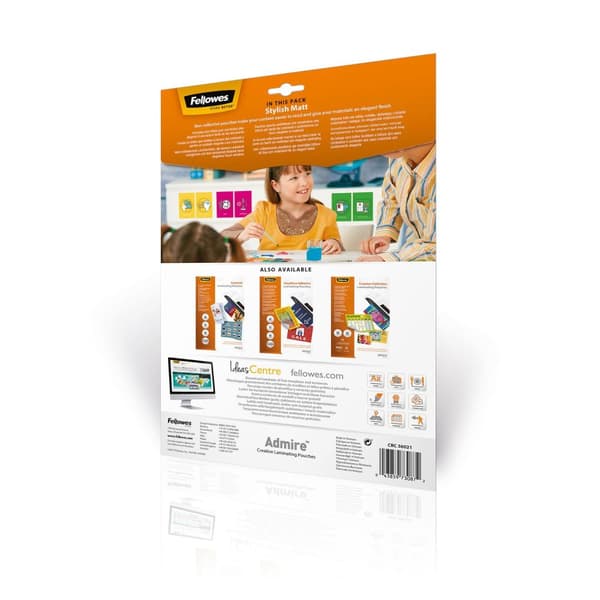 Fellowes lamineringspåsar A4 Admire Stilfull matt 80 mikron, 25 st.
