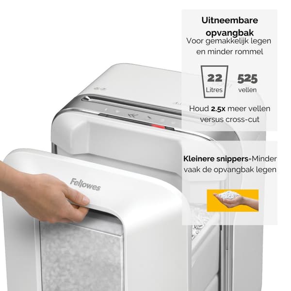 Fellowes-paperisilppuri LX201, 12 arkkia, P5-mikrosilppuri, valkoinen