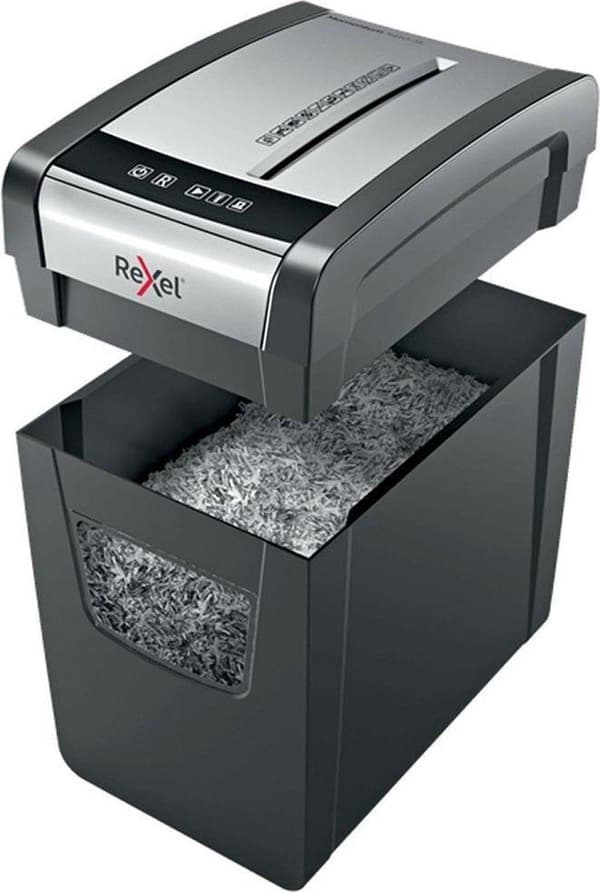 Rexel Silent Shredder Momentum X410-SL Slimline kotiin/työskentelyyn kotona tai toimistossa - P-4 silppuria - Jopa 10 A4-arkkia - Silppua asiakirjoja