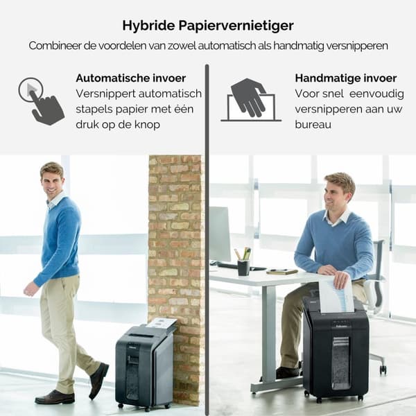 Fellowes Paperinsilppuri AutoMax 100M Mini Shreds P4, 100 arkkia, musta