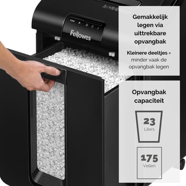 Fellowes Paperinsilppuri AutoMax 100M Mini Shreds P4, 100 arkkia, musta