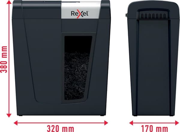 Rexel Secure MC4 Whisper hiljainen koti-/kotitoimistopaperisilppuri - P-5 mikrosilppuri - Syöttää jopa 4 arkkia - Silppua asiakirjoja, luottokortteja,