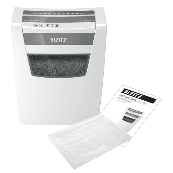 Leitz IQ Home Office P4-paperisilppuri kotityöpaikalle/kotoa työhön - Syöttää jopa 10 A4-arkkia - Silppua asiakirjoja, niittejä ja paperiliittimiä - 2