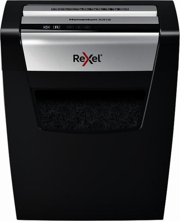 Rexel Paperinsilppuri Momentum X312 juuttumisenestotekniikalla toimisto- ja kotitöihin - P- 3 silppuria - Jopa 12 A4-arkkia - Silppua asiakirjoja, nii