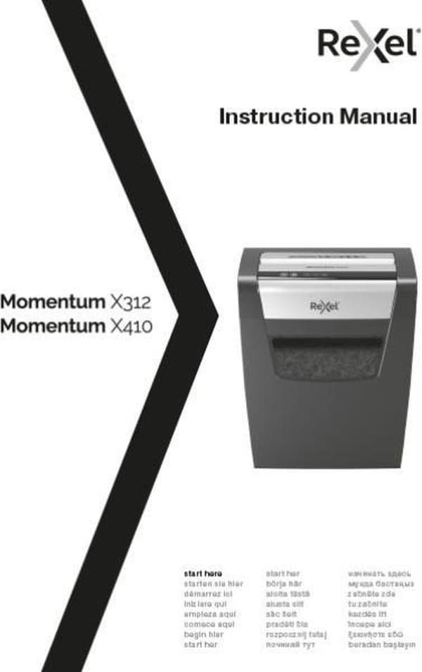Rexel Paperinsilppuri Momentum X312 juuttumisenestotekniikalla toimisto- ja kotitöihin - P- 3 silppuria - Jopa 12 A4-arkkia - Silppua asiakirjoja, nii