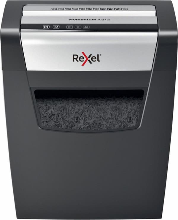 Rexel Paperinsilppuri Momentum X312 juuttumisenestotekniikalla toimisto- ja kotitöihin - P- 3 silppuria - Jopa 12 A4-arkkia - Silppua asiakirjoja, nii